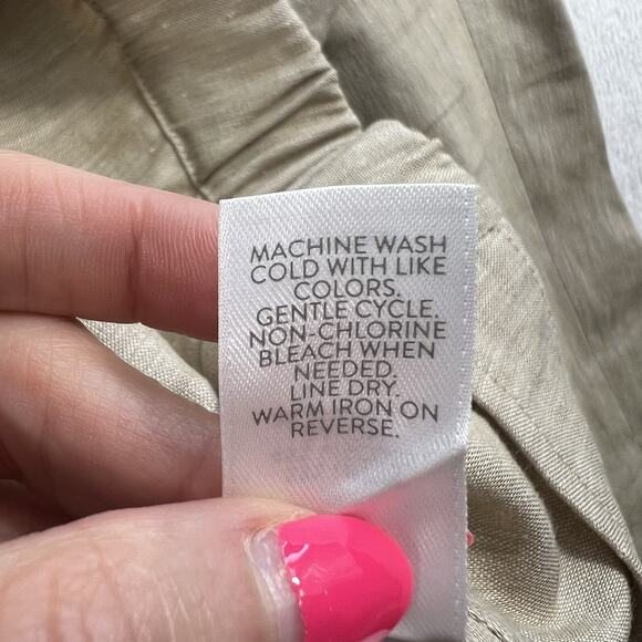 J Jill Plus 4X Linen Stretch Pants Pull On Elastic Waist Straight Leg Slit Hem - Picture 8 of 15